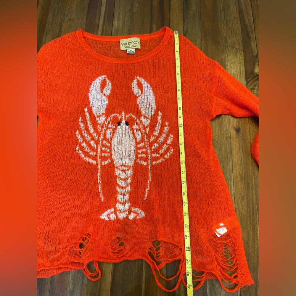 Wildfox Red Lobster Distressed Sweater - Picture 6 of 9